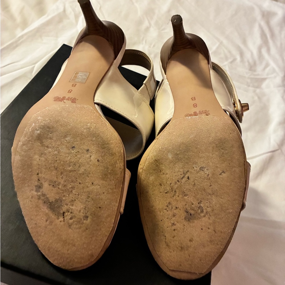 EUC Coach *Marla* Patent Leather Heels with Gold Accent Stacked Heel - Picture 10 of 12